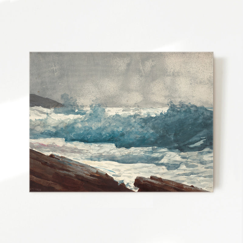 Ocean Watercolor in Deep Teal - Sage and Rose Prints