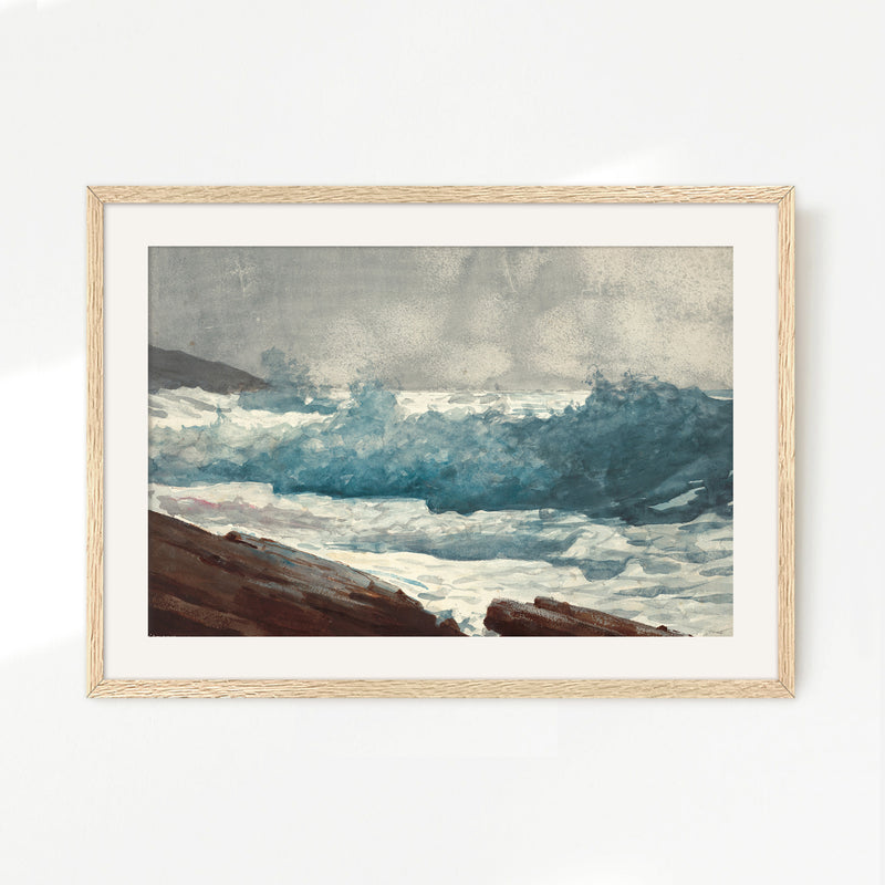 Ocean Watercolor in Deep Teal - Sage and Rose Prints