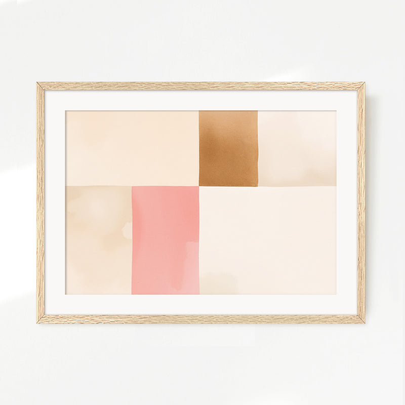 Modern Minimalist Tan and Pink Art - Sage and Rose Prints