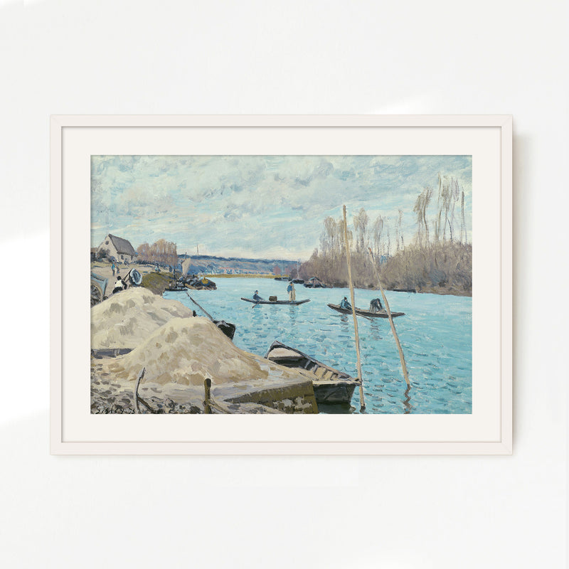 Boats on the River in Tan and Teal - Sage and Rose Prints