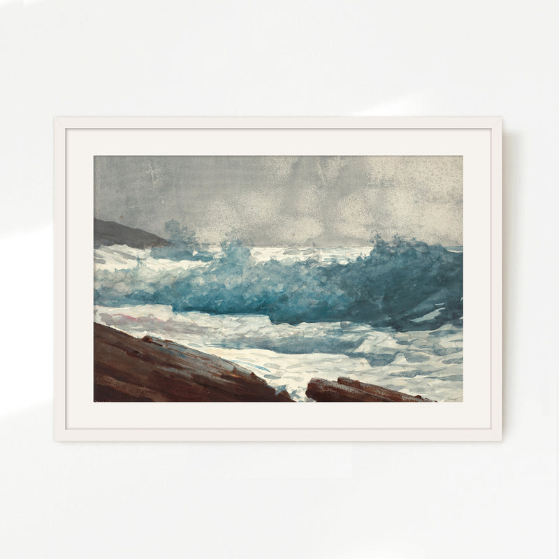 Ocean Watercolor in Deep Teal - Sage and Rose Prints