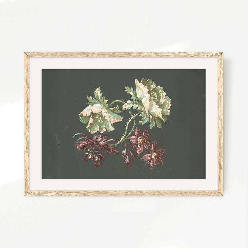 Green Floral Botanical Print No2 - Sage and Rose Prints