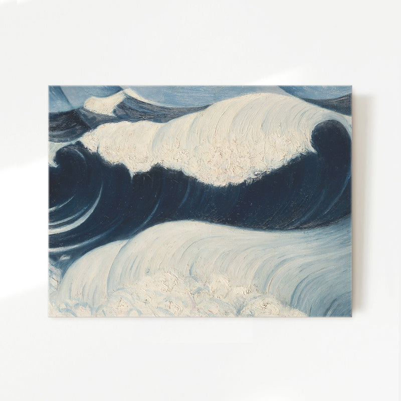 Wabi Sabi Wave Impasto Oil Painting - Sage and Rose Prints