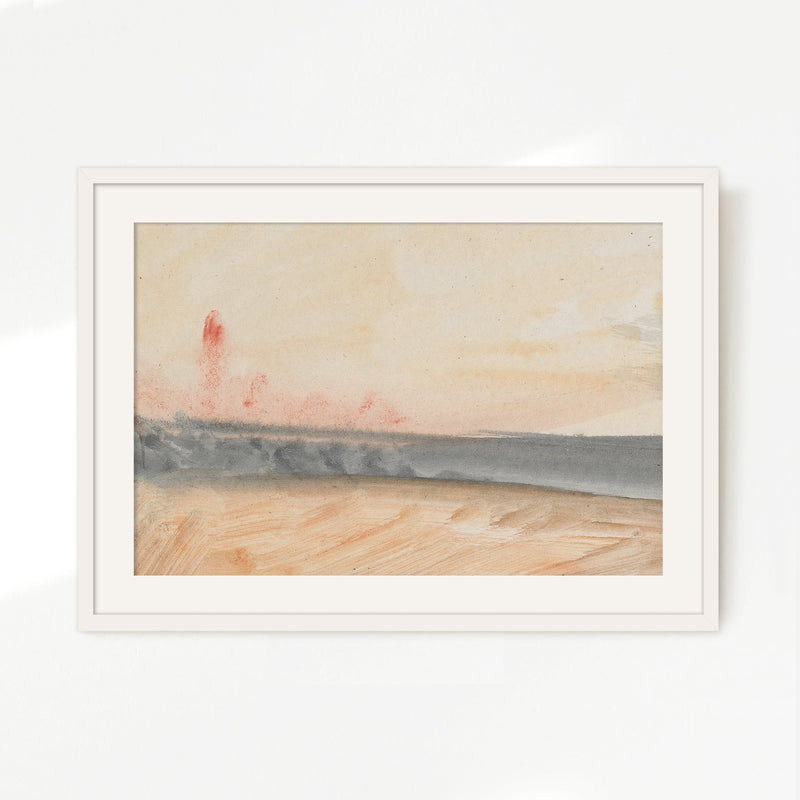 Simple Abstract Coastal Landscape - Sage and Rose Prints