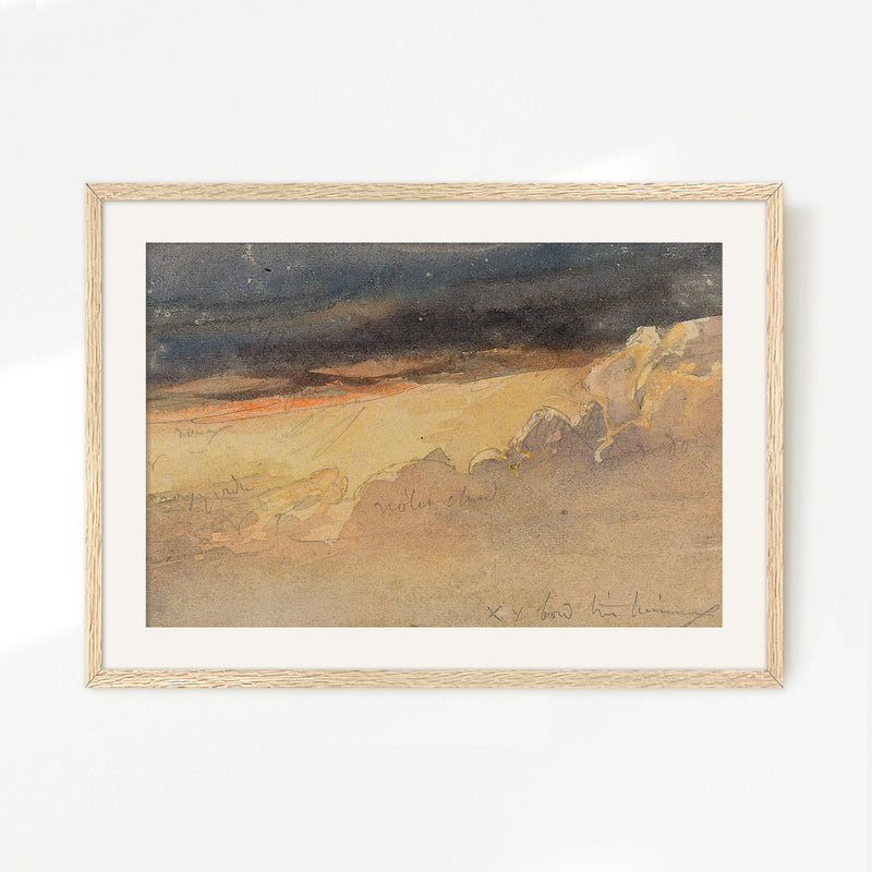 Moody Clouds Sketch in Warm Tones - Sage and Rose Prints