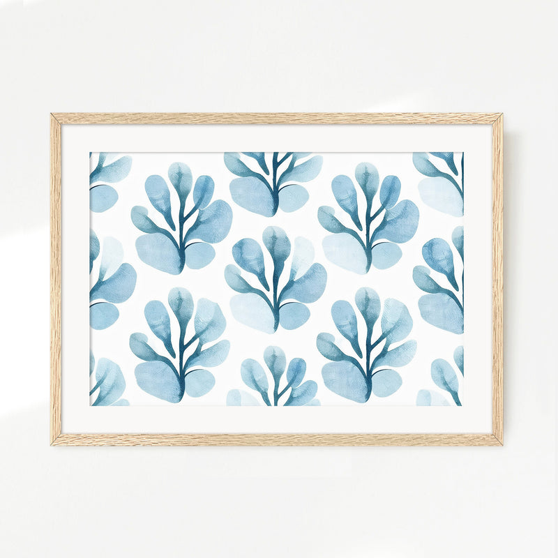 Powder Blue Organic Florals - Sage and Rose Prints