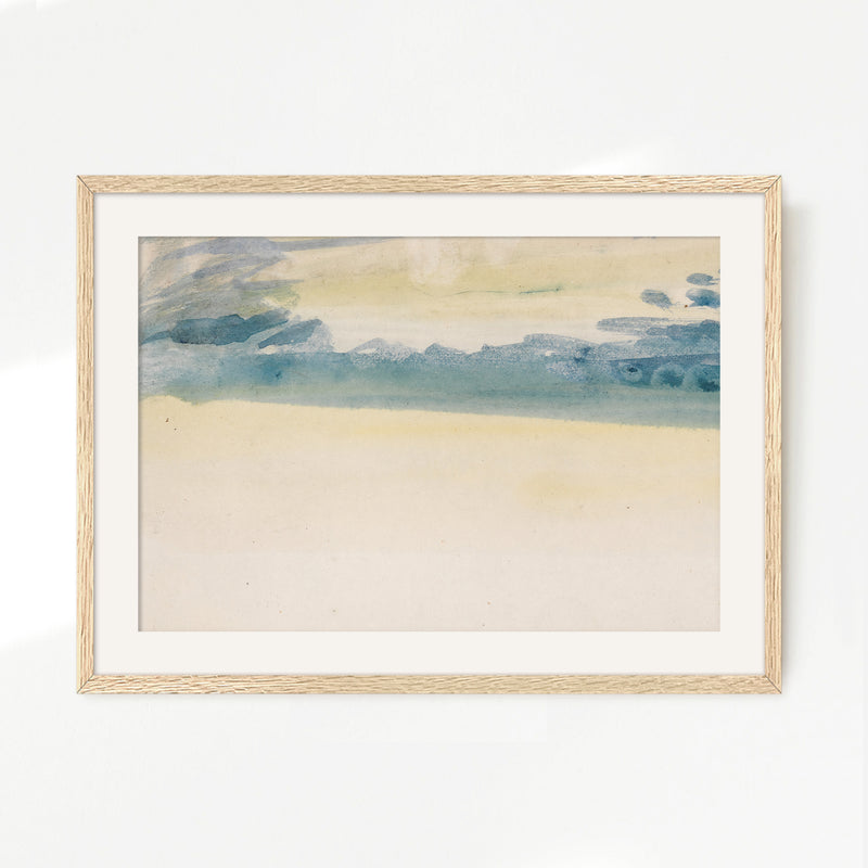 Minimalist Blue Watercolor Painting - Sage and Rose Prints