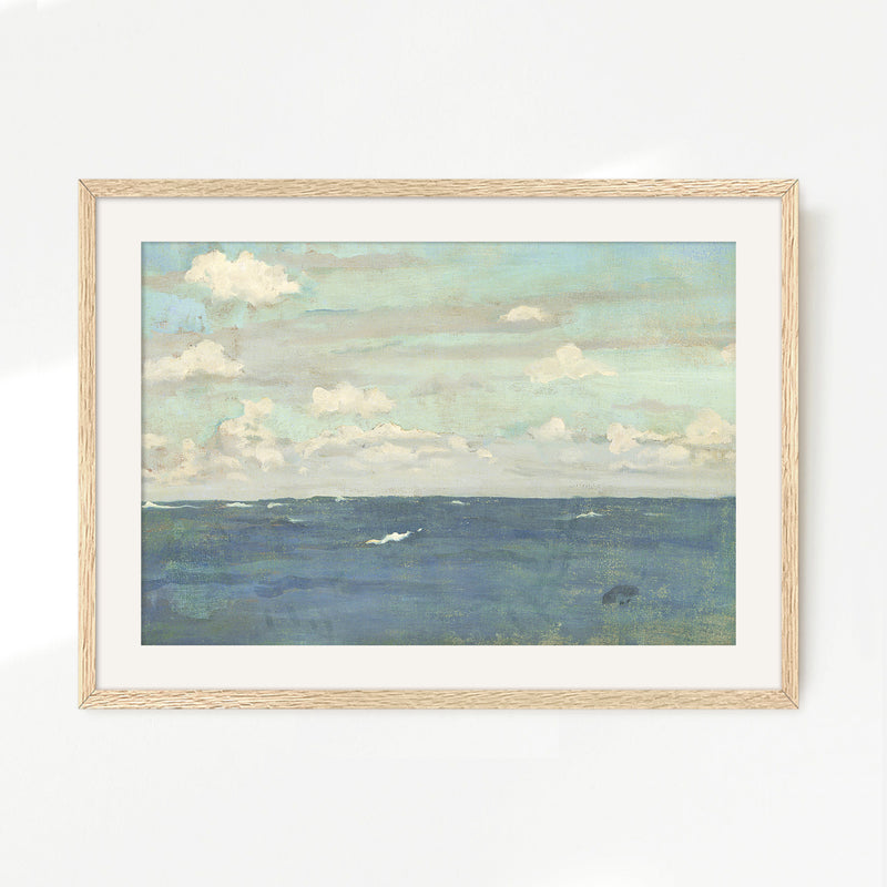 Dusty Blue Ocean Watercolor - Sage and Rose Prints