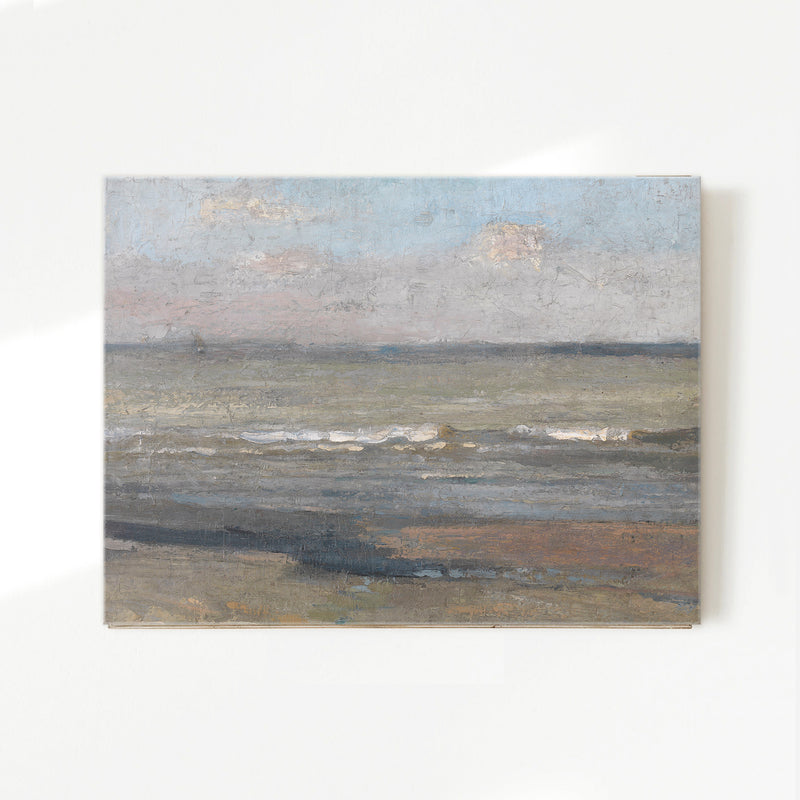 Muted Neutral Ocean Painting - Sage and Rose Prints