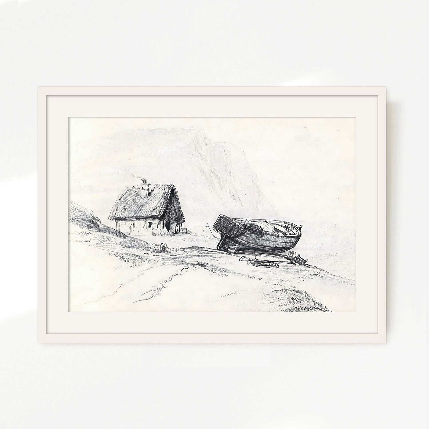 Beach Landscape Drawing 20-1x - Sage and Rose Prints