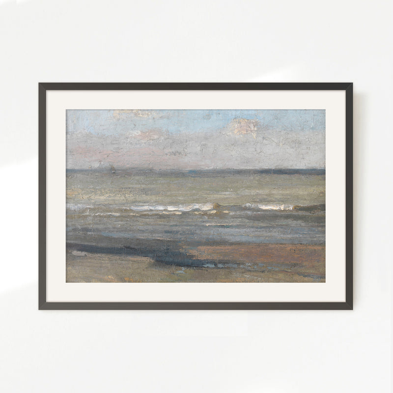 Muted Neutral Ocean Painting - Sage and Rose Prints