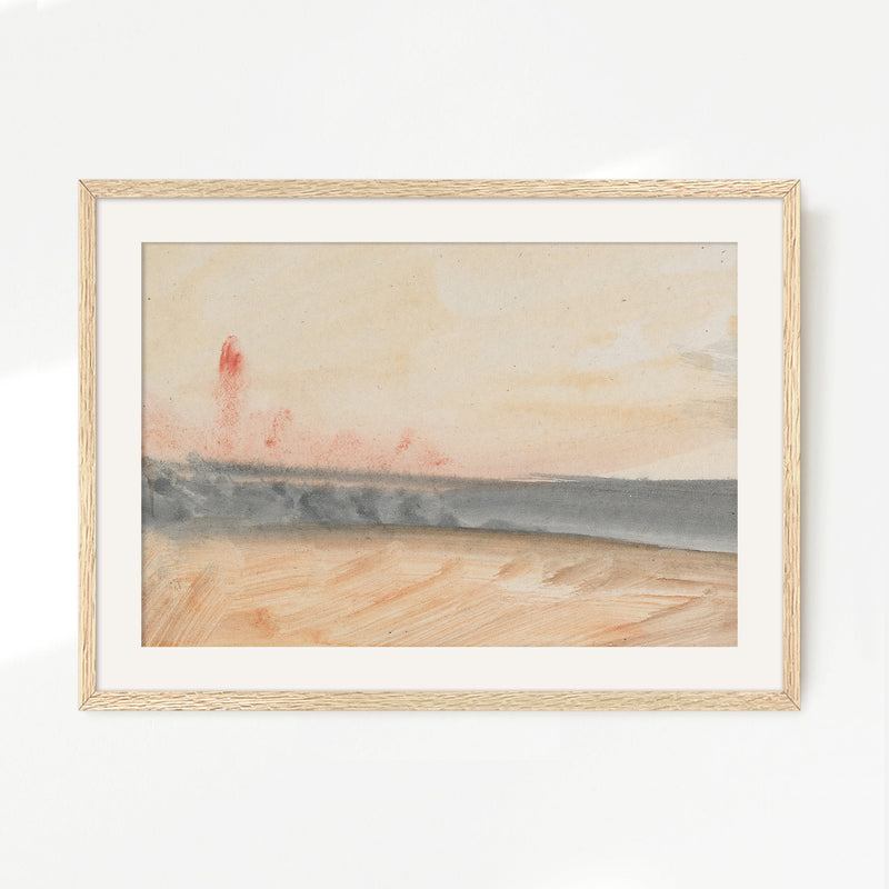 Simple Abstract Coastal Landscape - Sage and Rose Prints