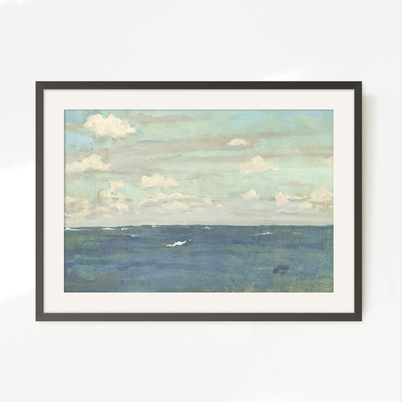 Dusty Blue Ocean Watercolor - Sage and Rose Prints