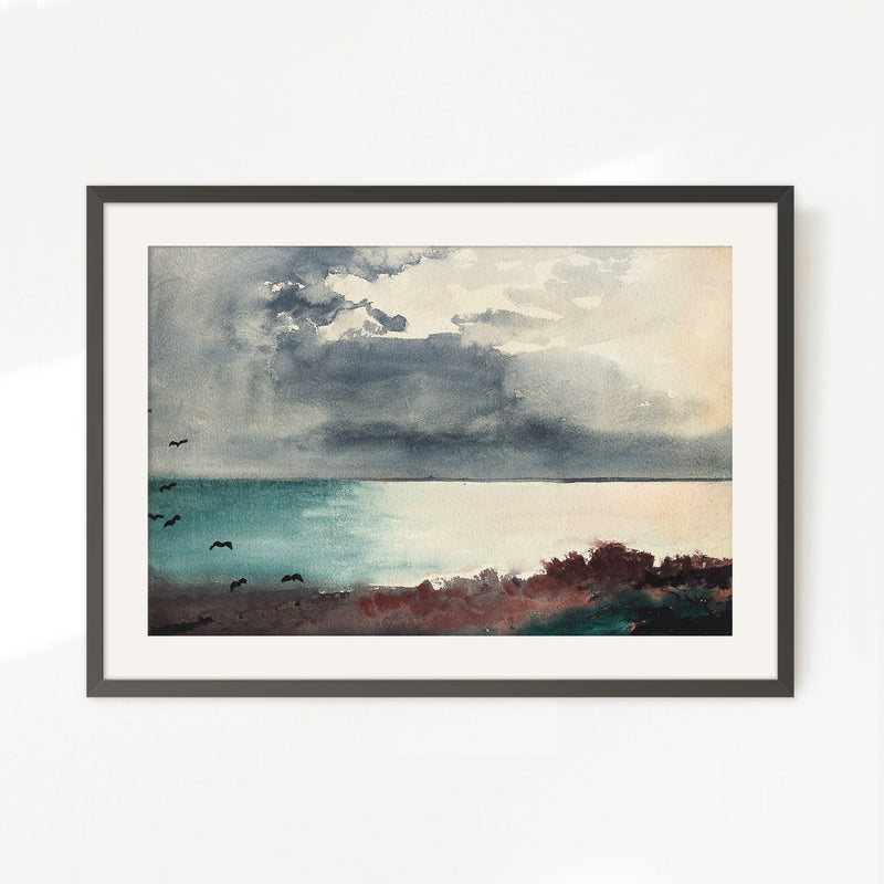 Ocean After a Storm Watercolor - Sage and Rose Prints