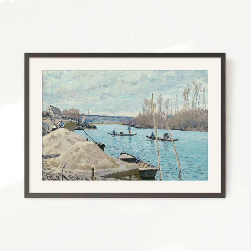 Boats on the River in Tan and Teal - Sage and Rose Prints