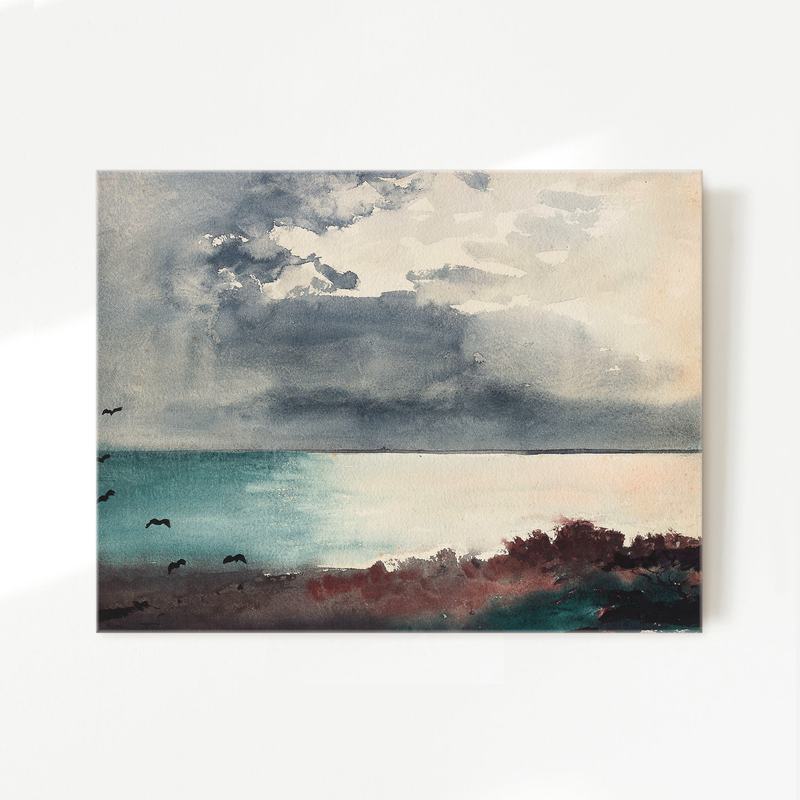 Ocean After a Storm Watercolor - Sage and Rose Prints