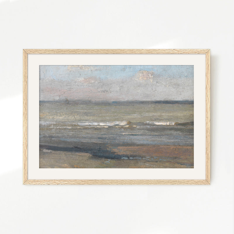 Muted Neutral Ocean Painting - Sage and Rose Prints
