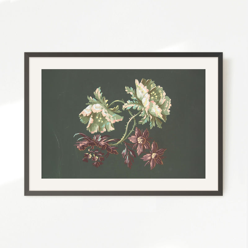 Green Floral Botanical Print No2 - Sage and Rose Prints