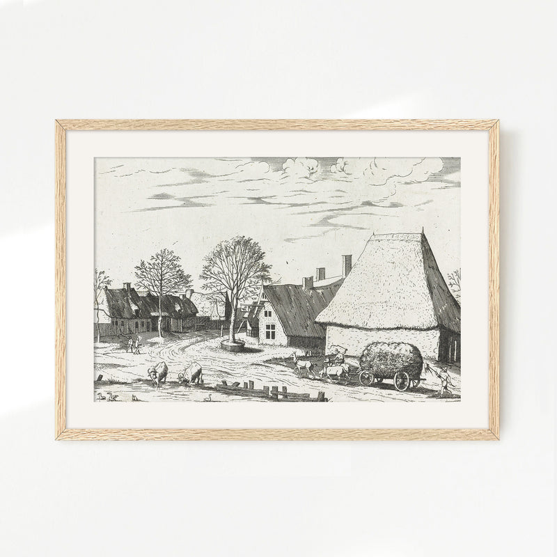 Cottagecore Black and White Illustration - Sage and Rose Prints