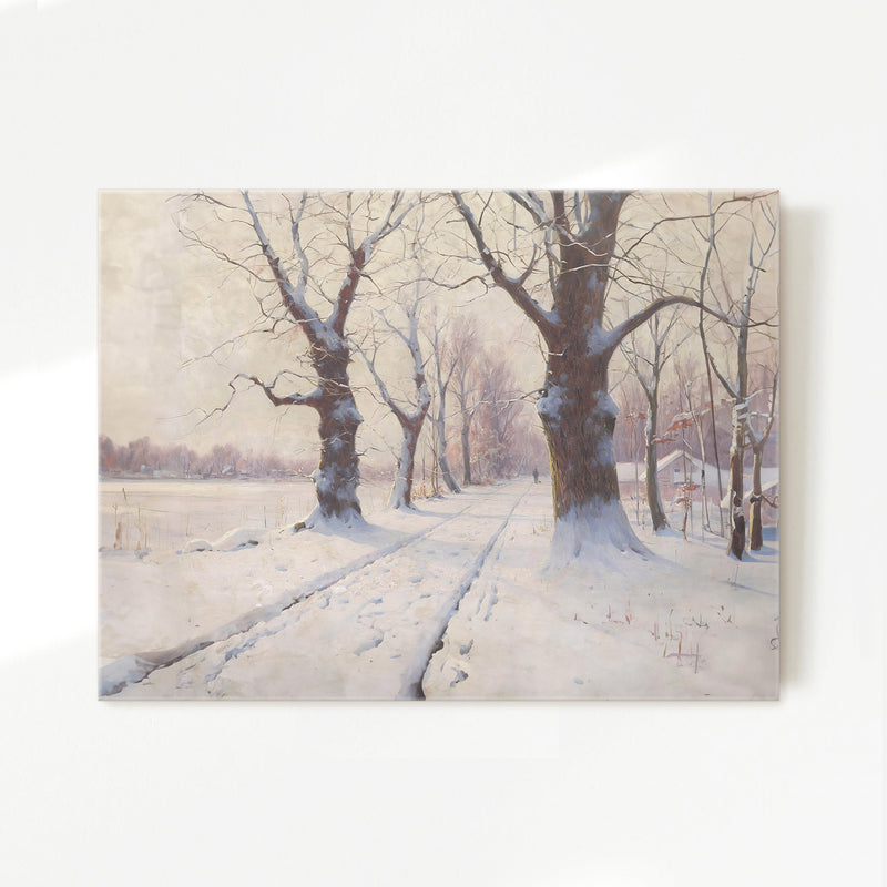 Winter Landscape in Pastel Colors - Sage and Rose Prints