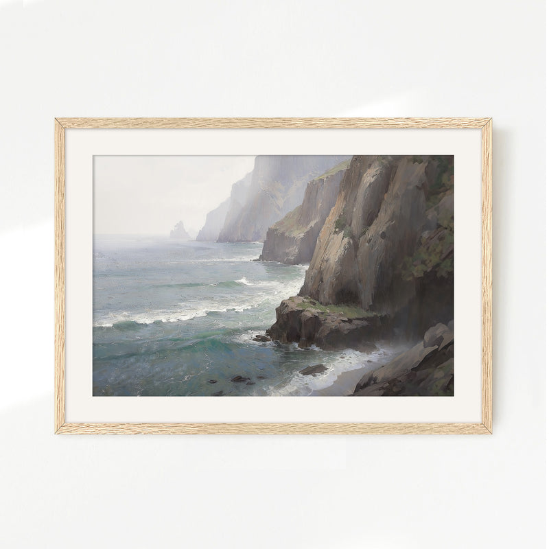 Misty Cliffs Painting No2 - Sage and Rose Prints