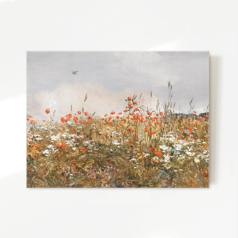 Poppies Spring Bloom Impressionist Painting No1 - Sage and Rose Prints