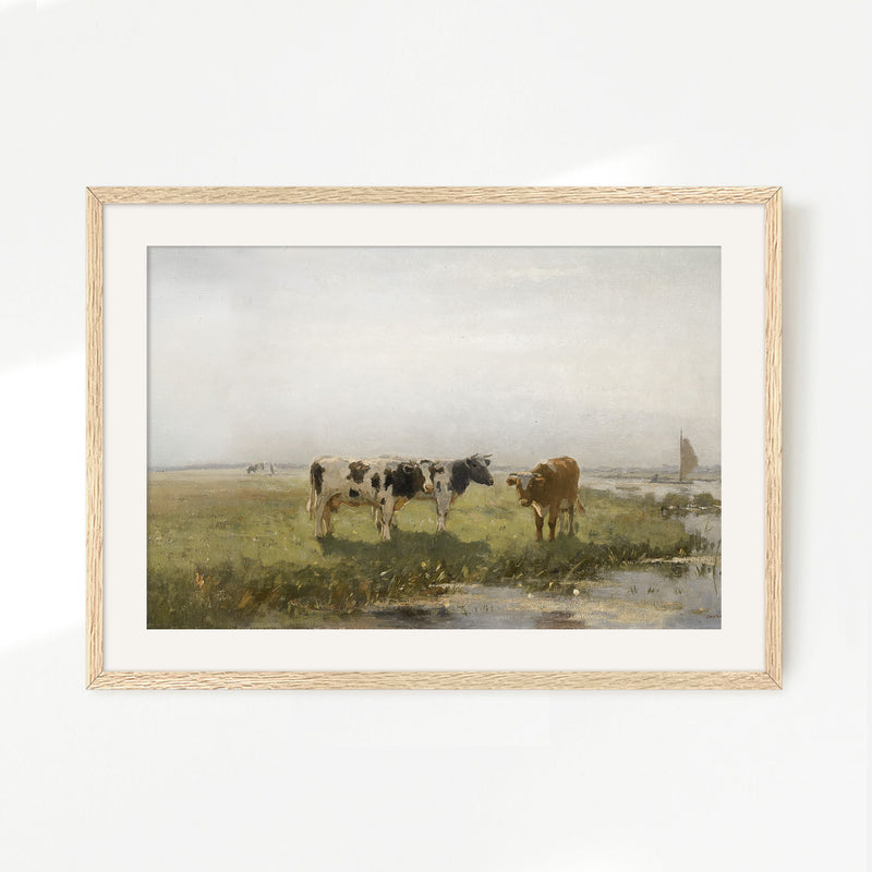 Old Masters Cow Painting No1 - Sage and Rose Prints