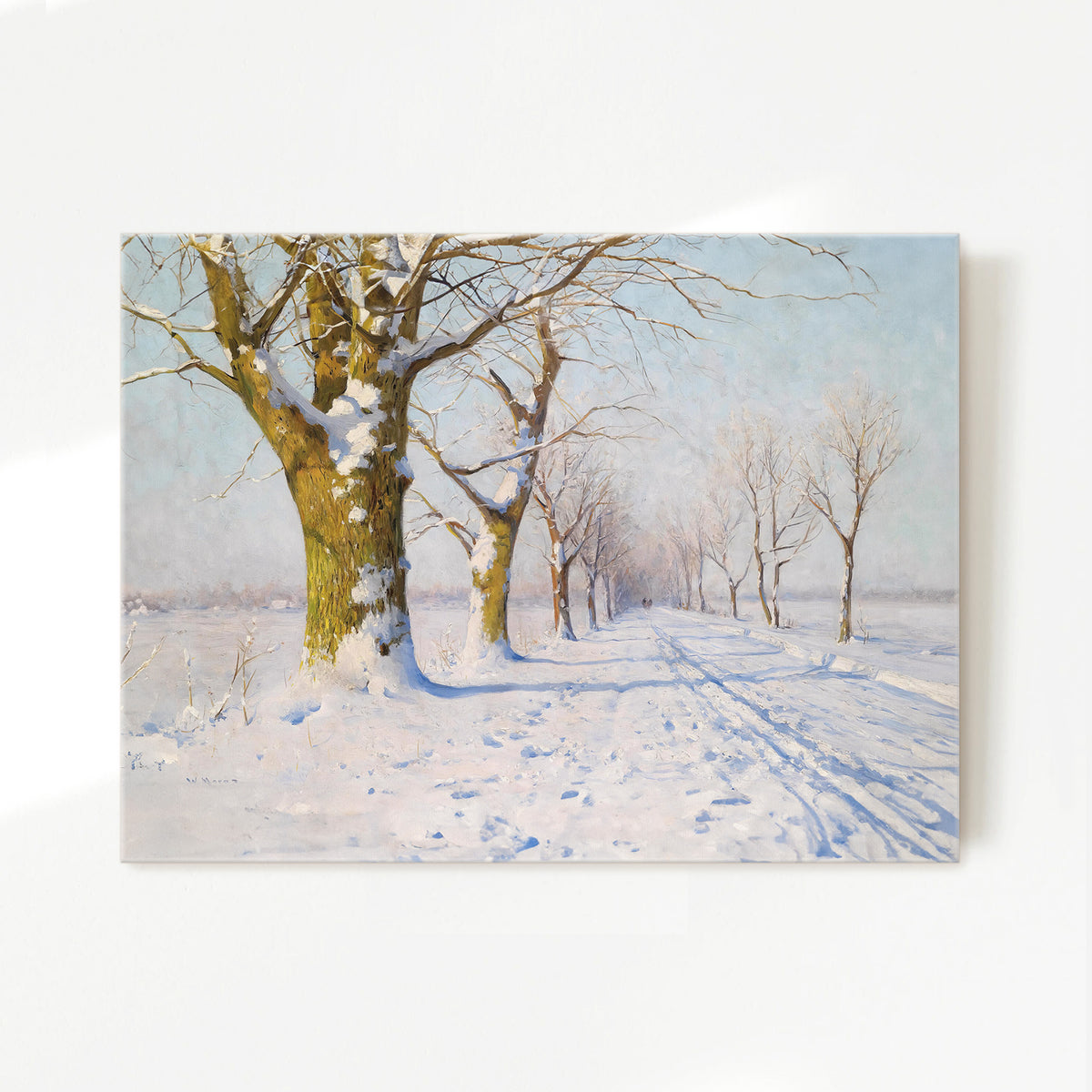Sunny Winter Landscape Painting - Sage and Rose Prints