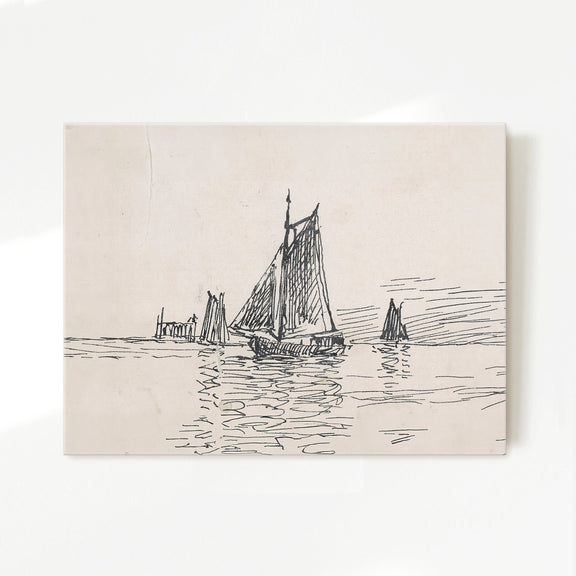 Sailboat Drawing 17-1x - Sage and Rose Prints