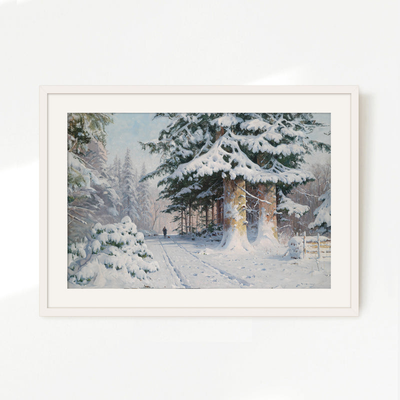 Snowy Forest Winter Wall Art - Sage and Rose Prints