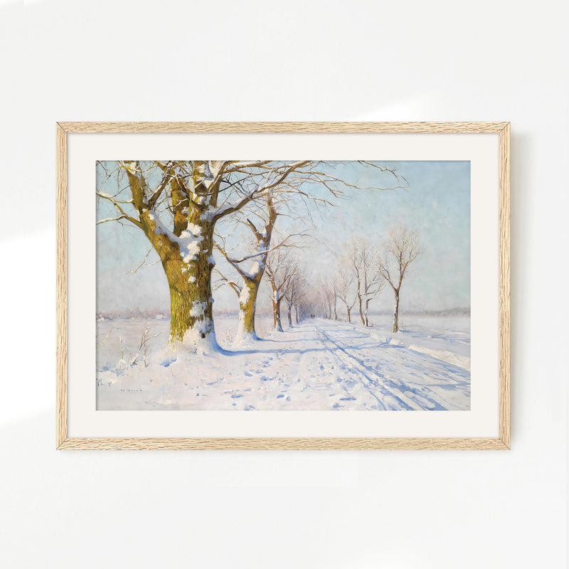 Sunny Winter Landscape Painting - Sage and Rose Prints