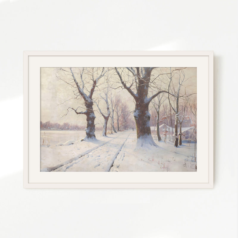 Winter Landscape in Pastel Colors - Sage and Rose Prints