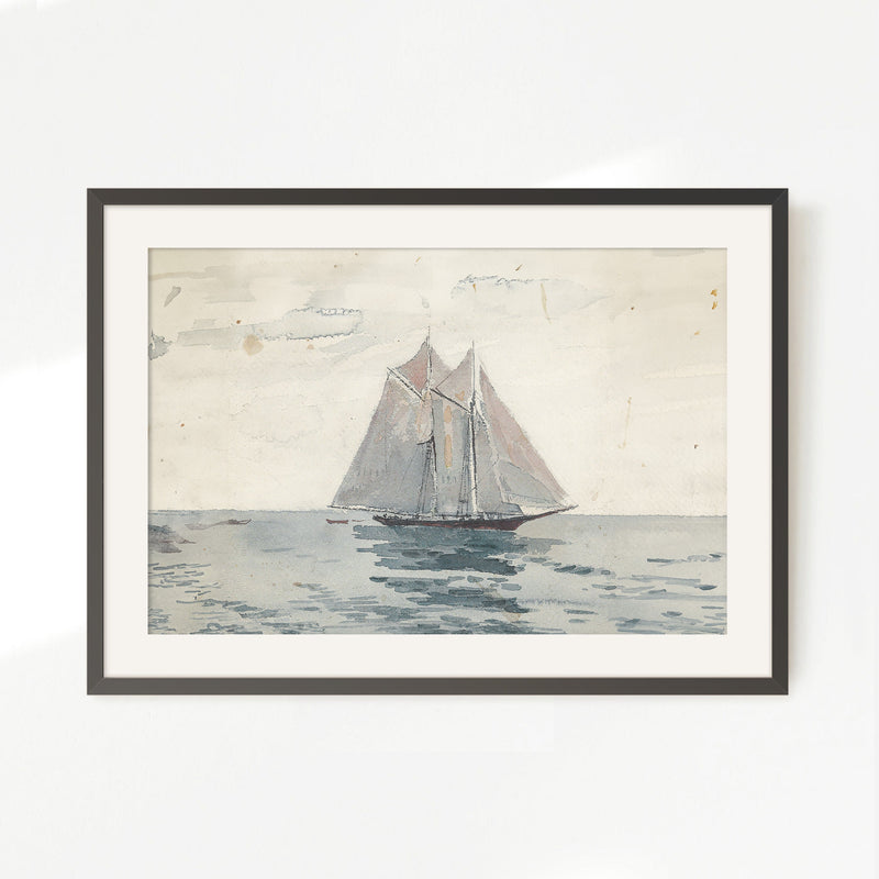 Sailboat Watercolor Painting - Sage and Rose Prints