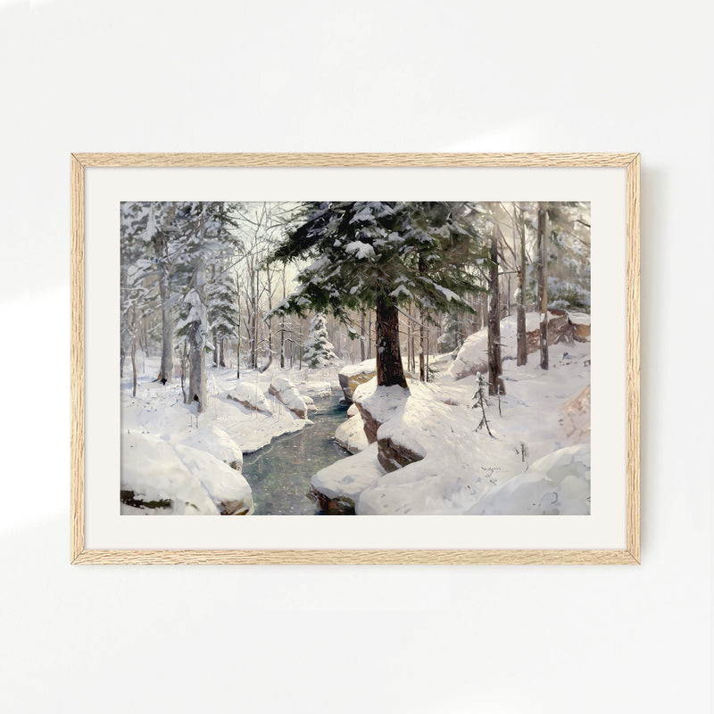 Snowy Forest Old Masters Painting - Sage and Rose Prints