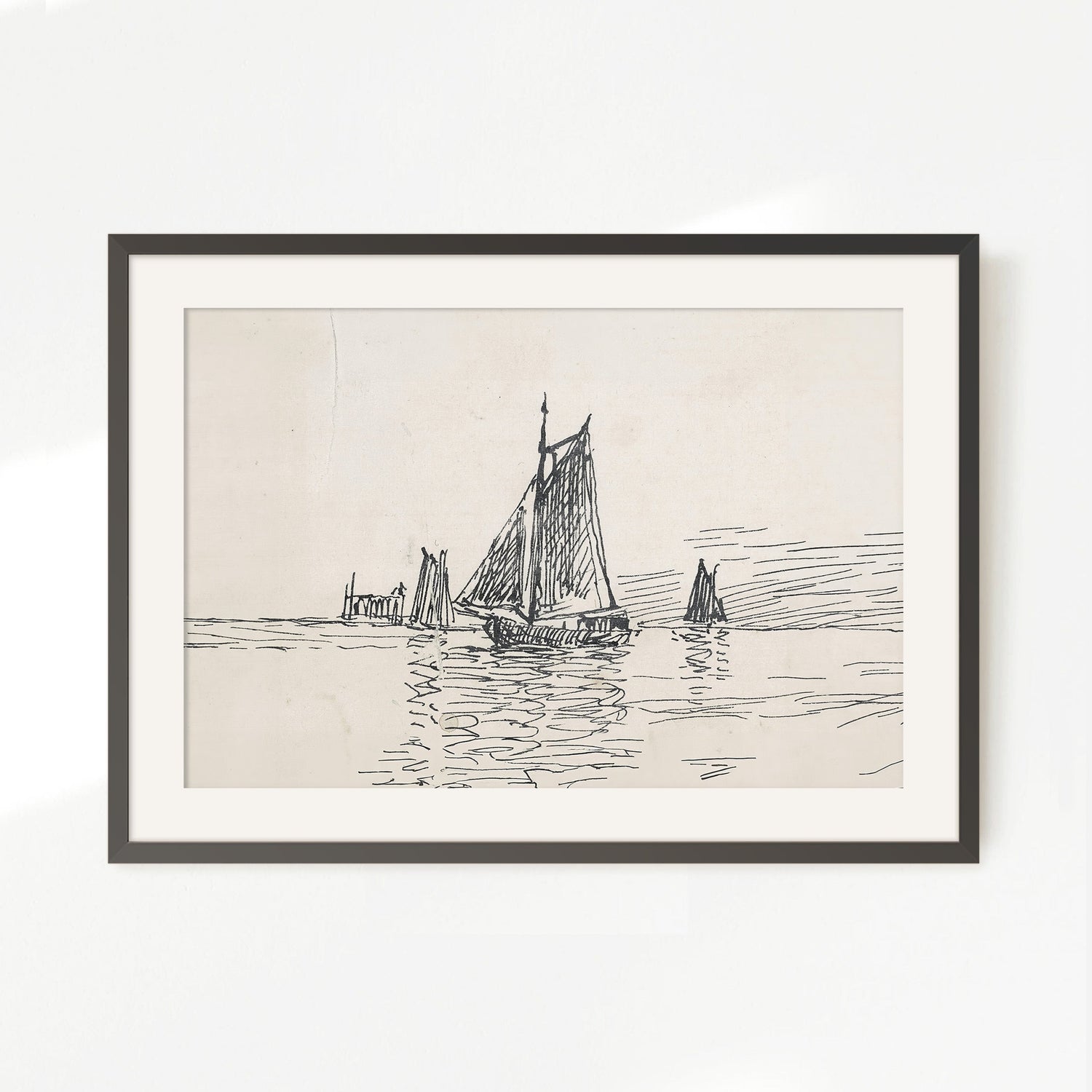 Sailboat Drawing 17-1x - Sage and Rose Prints