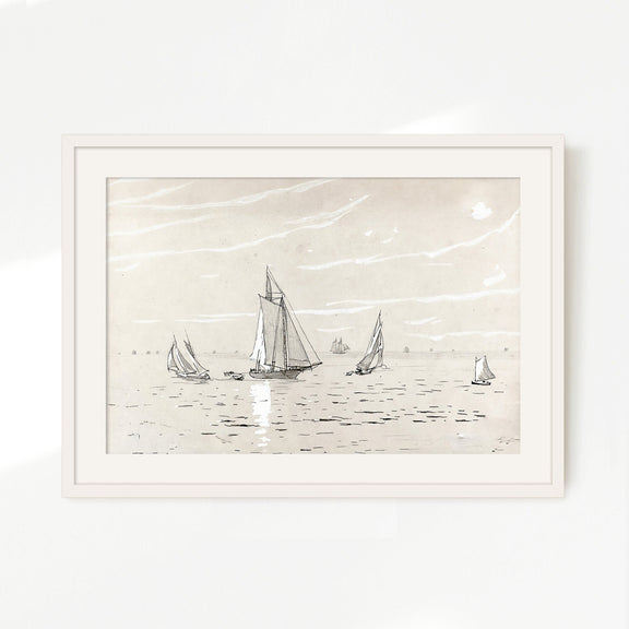 Sailboat Drawing 19-1x - Sage and Rose Prints