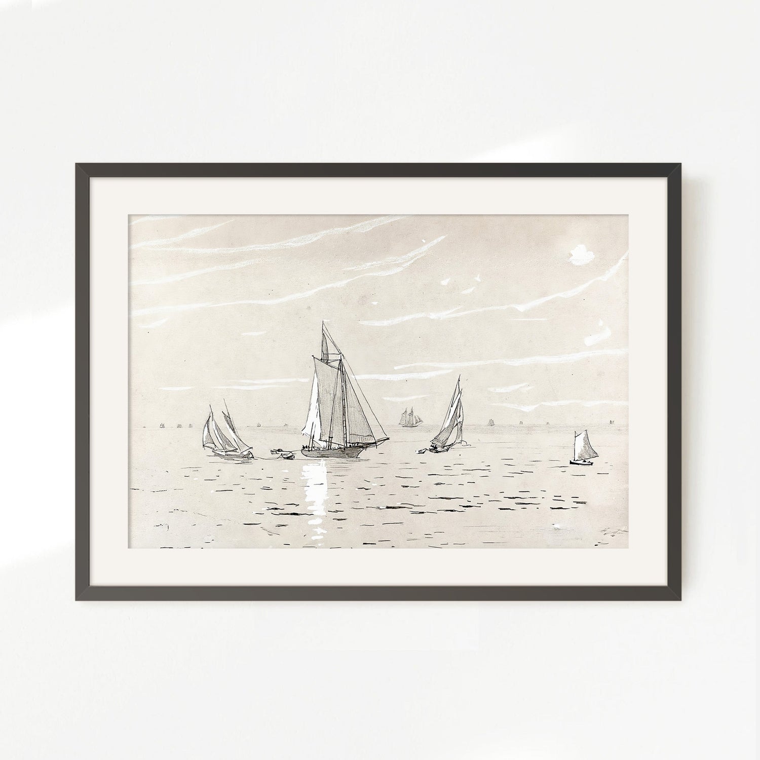 Sailboat Drawing 19-1x - Sage and Rose Prints