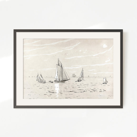 Sailboat Drawing 19-1x - Sage and Rose Prints