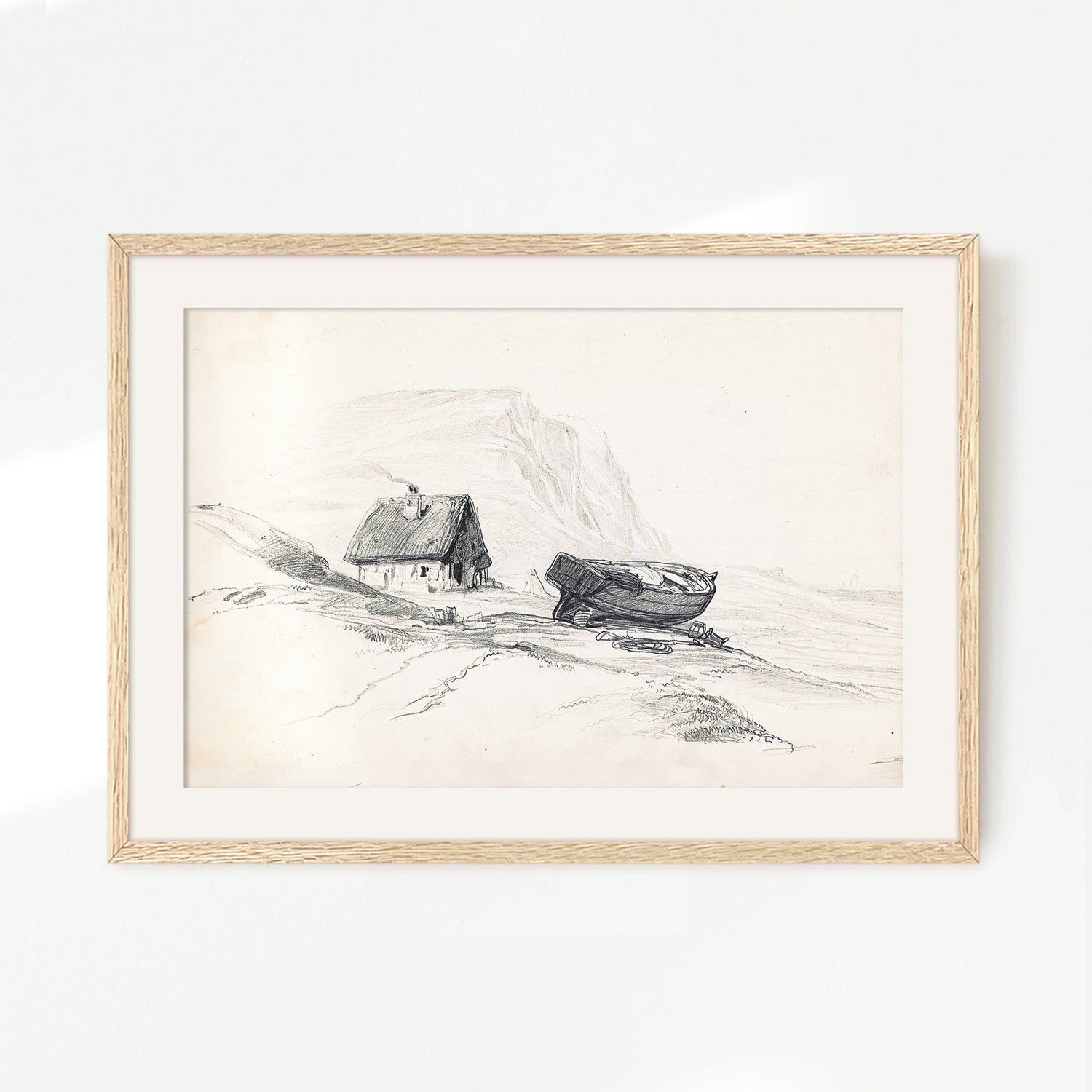 Beach Landscape Drawing 20-1x - Sage and Rose Prints