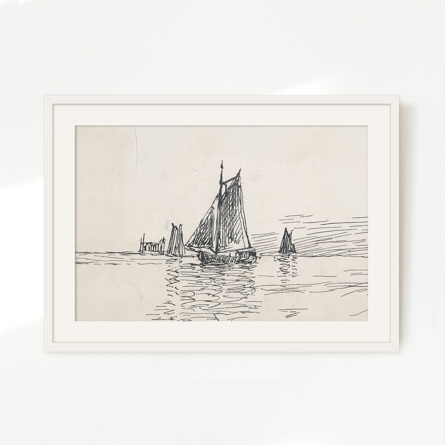 Sailboat Drawing 17-1x - Sage and Rose Prints