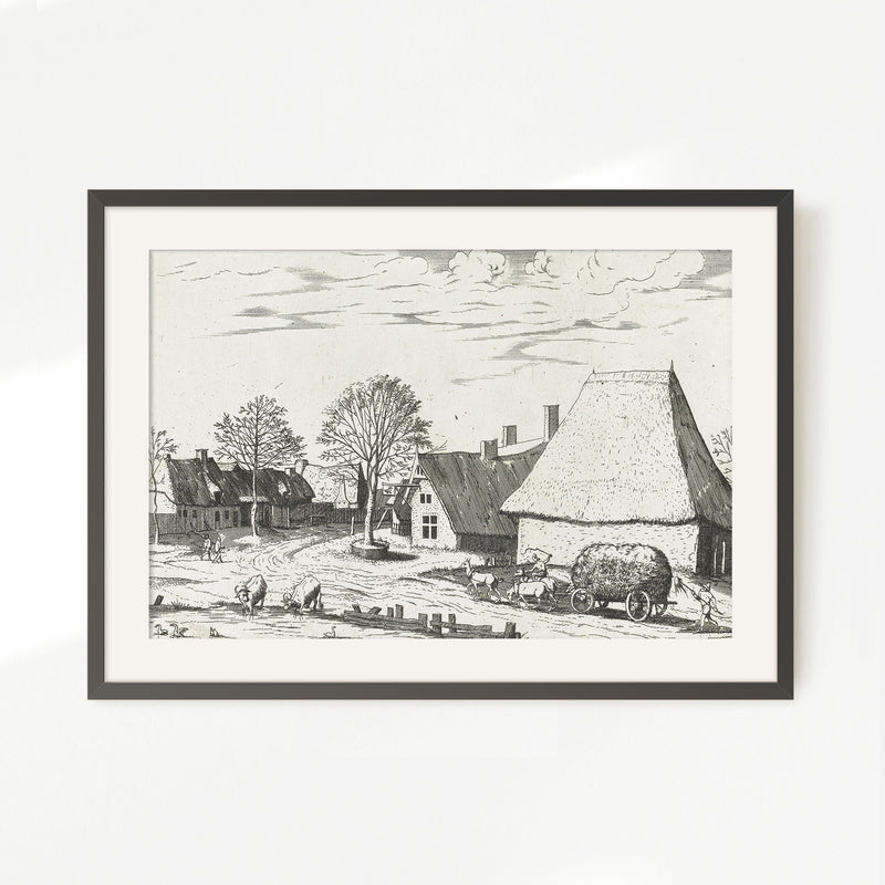 Cottagecore Black and White Illustration - Sage and Rose Prints