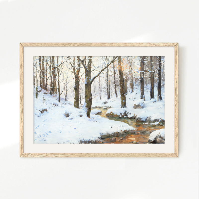 Forest Winter Landscape Wall Art - Sage and Rose Prints