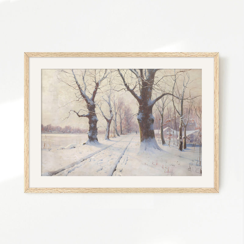Winter Landscape in Pastel Colors - Sage and Rose Prints