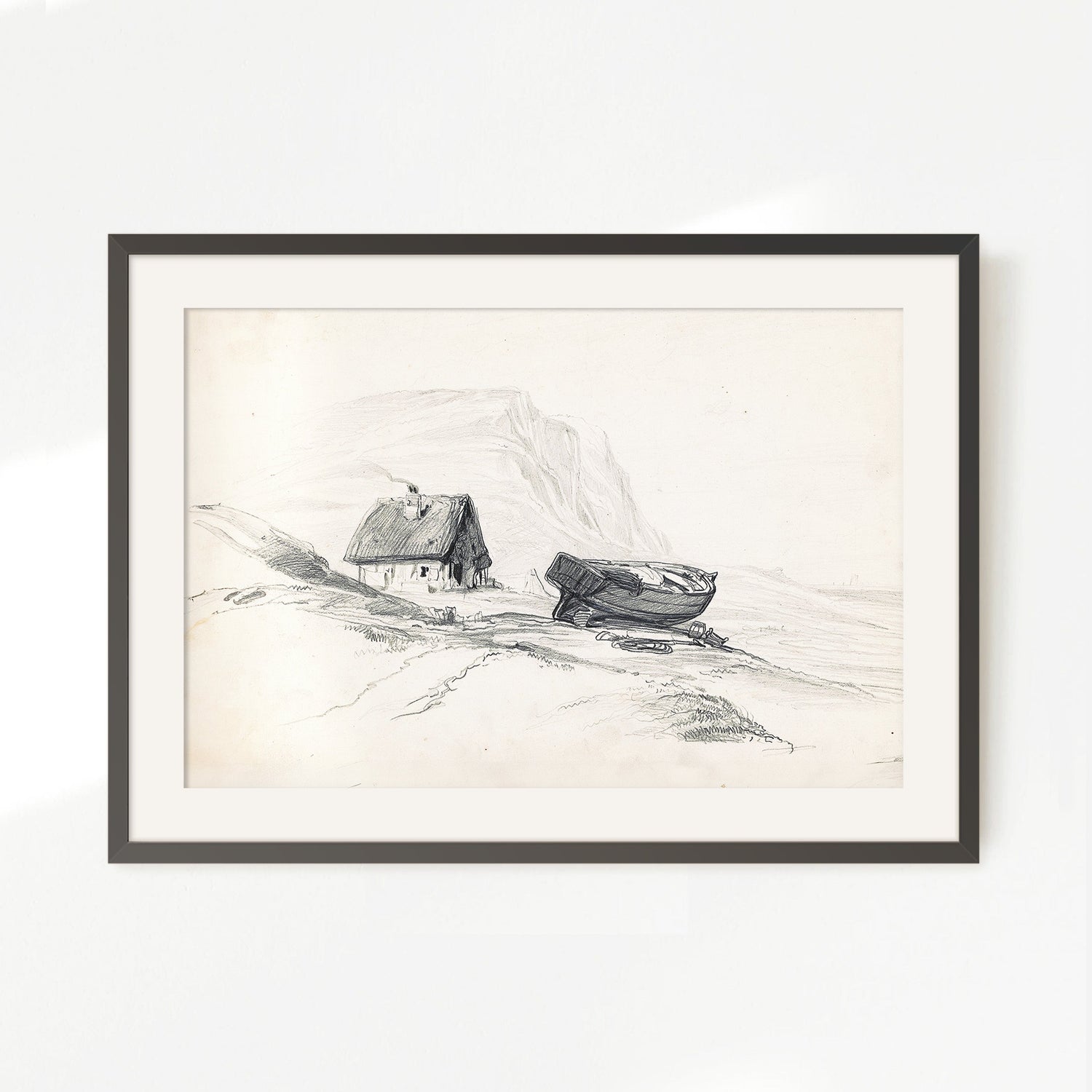 Beach Landscape Drawing 20-1x - Sage and Rose Prints