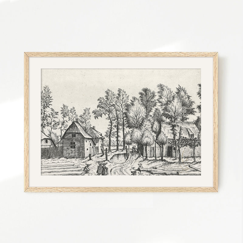 Black and White Cottagecore Drawing - Sage and Rose Prints