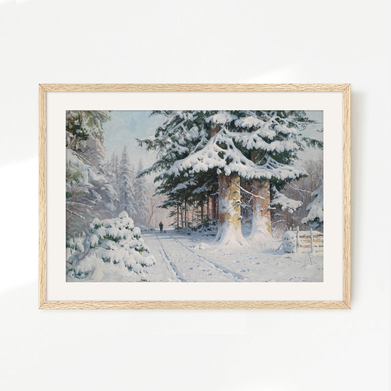 Snowy Forest Winter Wall Art - Sage and Rose Prints