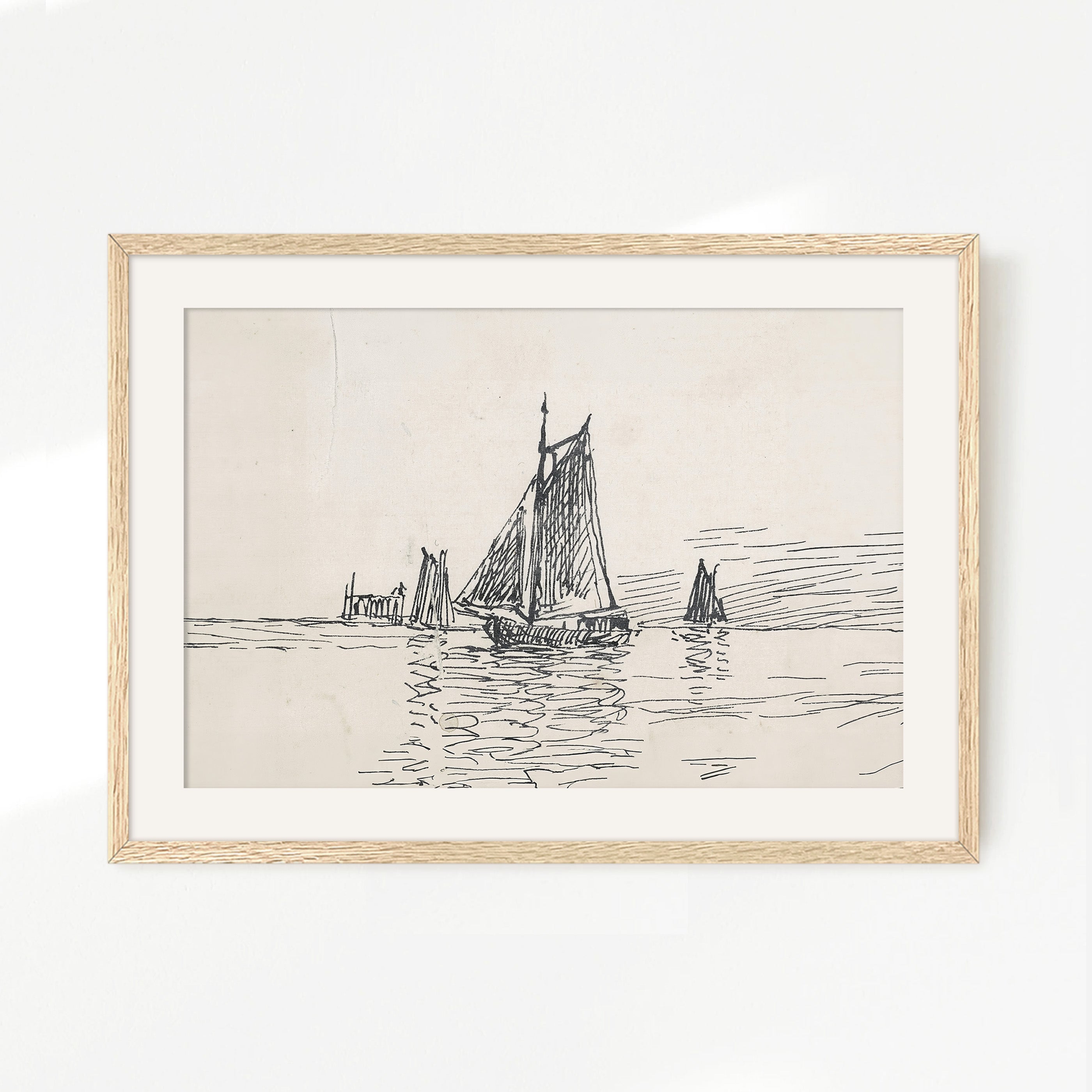 Sailboat Drawing 17-1x - Sage and Rose Prints