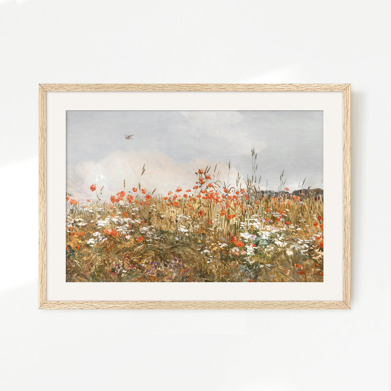 Poppies Spring Bloom Impressionist Painting No1 - Sage and Rose Prints