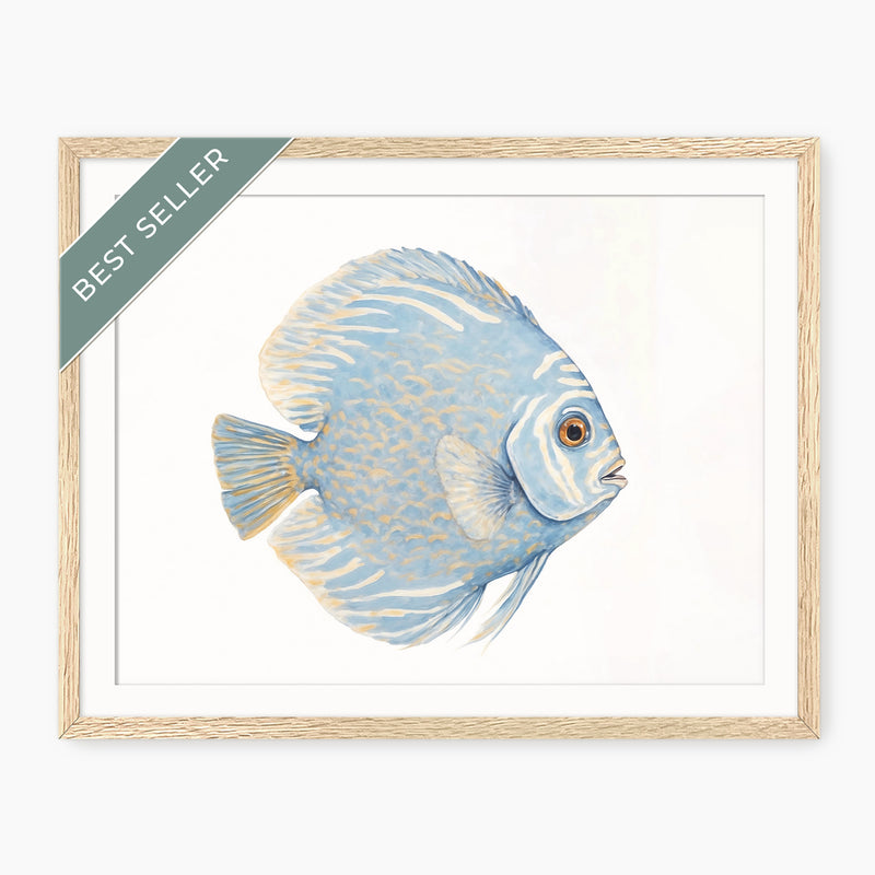 Light Blue Tropical Fish Print - Sage and Rose Prints