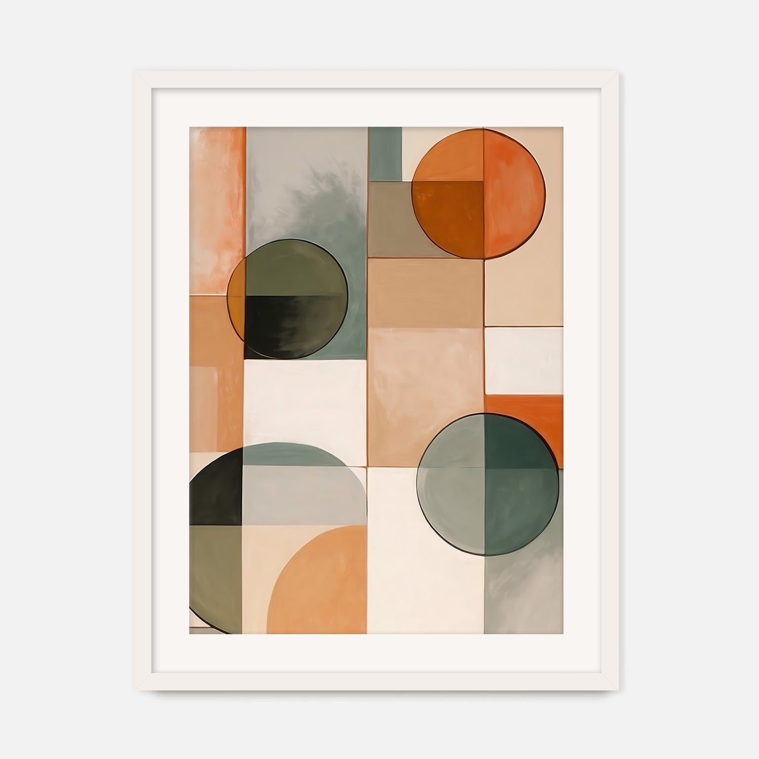 Green and Orange Mid Century Print - Sage and Rose Prints